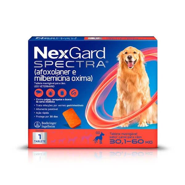 Imagem de NexGard spectra cães de 30,1-60KG tablete mastigável sabor carne para cães - Boehringer Ingelheim