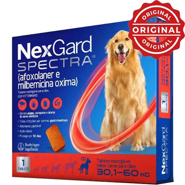 Imagem de Nexgard Spectra GG 30 a 60kg Antipulgas e Carrapatos Original - Boehringer Ingelheim