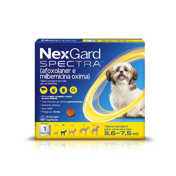 Imagem de Nexgard Spectra p/ Cães de 3,6 a 7,5 kg - 1 tablete mastigável