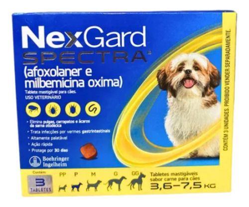 Imagem de Nexgard Spectra Para Cães De 3,6 A 7,5kg - 3 Tabletes Cor Amarelo