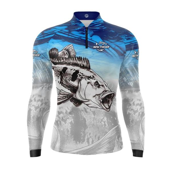 Imagem de NF01M - Camisa Camiseta Blusa de Pesca Masculina New Fisher Tucunaré - com proteção UV