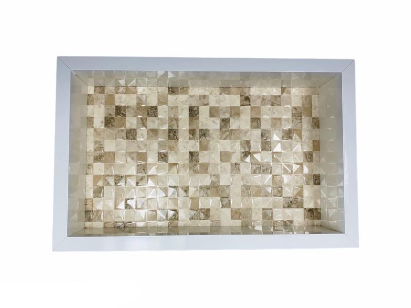 Nicho Banheiro Porcelanato box 30x50x11 Borda De Alumínio. - Belo Nicho Imagem de Nicho Banheiro Porcelanato box 30x50x11 Borda De Alumínio.