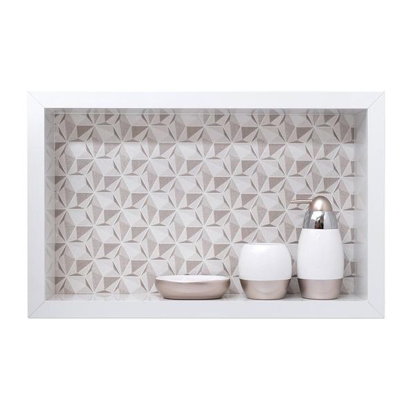 Nicho Banheiro Porcelanato box 30x50x11 Borda De Alumínio. - Belo Nicho Imagem de Nicho Banheiro Porcelanato box 30x50x11 Borda De Alumínio.