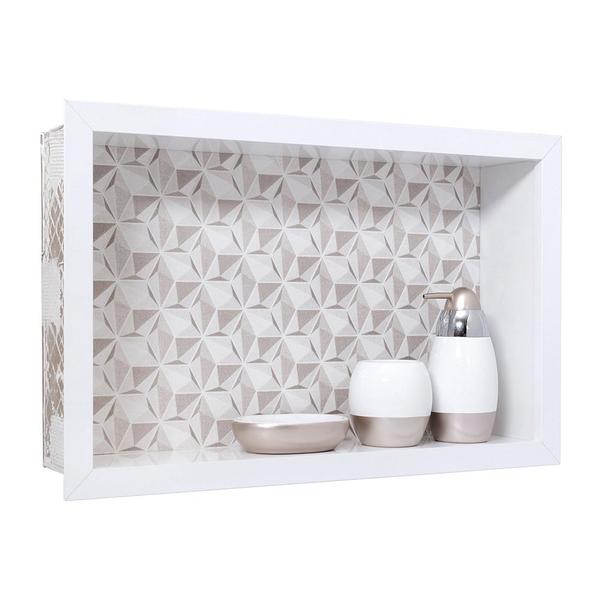 Nicho Banheiro Porcelanato box 30x50x11 Borda De Alumínio. - Belo Nicho Imagem de Nicho Banheiro Porcelanato box 30x50x11 Borda De Alumínio.