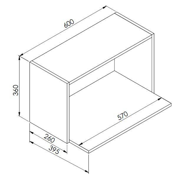 Imagem de Nicho de Parede Para Microondas Funcionale Preto - Art In Móveis