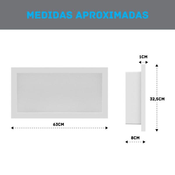 Nicho de Parede Plástico 30x60 Cm Branco - SMART PRODUCT Imagem de Nicho de Parede Plástico 30x60 Cm Branco