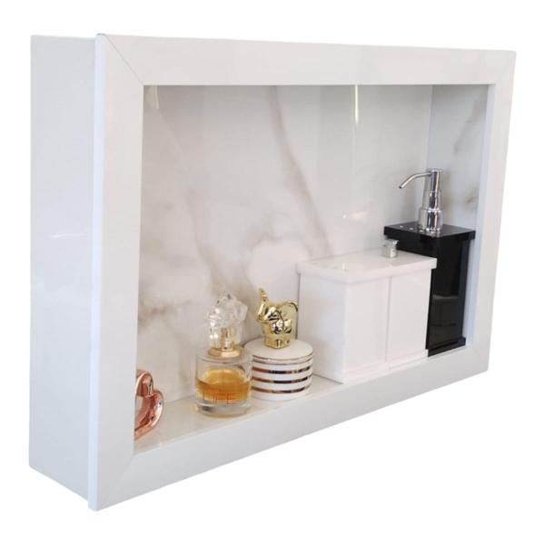 Nicho de Sobrepor 56x36 cm em Porcelanato para Banheiro Acompanha kit de Instalação - PHZfreeshop Imagem de Nicho de Sobrepor 56x36 cm em Porcelanato para Banheiro Acompanha kit de Instalação