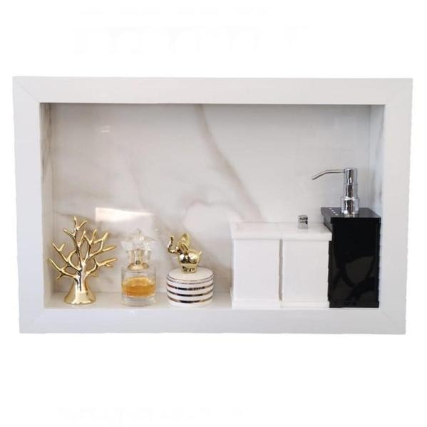 Nicho de Sobrepor 56x36 cm em Porcelanato para Banheiro Acompanha kit de Instalação - PHZfreeshop Imagem de Nicho de Sobrepor 56x36 cm em Porcelanato para Banheiro Acompanha kit de Instalação