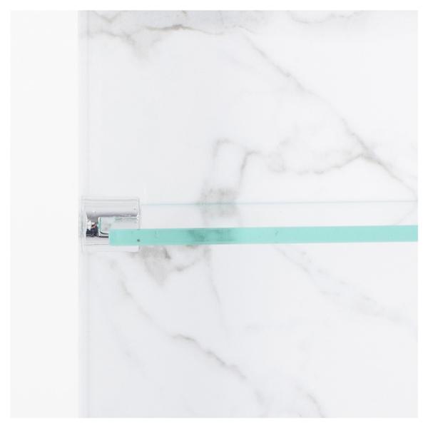 Nicho Em Porcelanato Com Prateleira De Vidro Para Banheiro E Porta Papel Higiênico - Carrara - Kit - In Company Home Imagem de Nicho Em Porcelanato Com Prateleira De Vidro Para Banheiro E Porta Papel Higiênico - Carrara - Kit