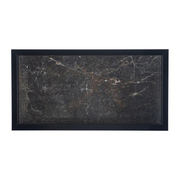 Nicho Em Porcelanato Para Banheiro E Nicho com Prateleira De Vidro - Kit com 2 Peças (Preto) - Oeste Home Imagem de Nicho Em Porcelanato Para Banheiro E Nicho com Prateleira De Vidro - Kit com 2 Peças (Preto)