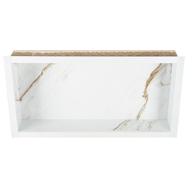 Nicho Em Porcelanato Para Banheiro - kit com 3 peças (Calacata) - Incompany Home Imagem de Nicho Em Porcelanato Para Banheiro - kit com 3 peças (Calacata)
