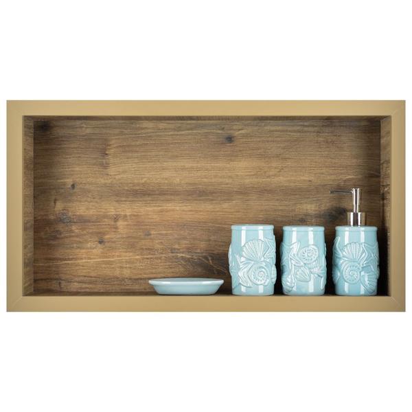 Nicho Em Porcelanato Para Banheiro - kit com 3 peças (Madeirado) - Incompany Imagem de Nicho Em Porcelanato Para Banheiro - kit com 3 peças (Madeirado)