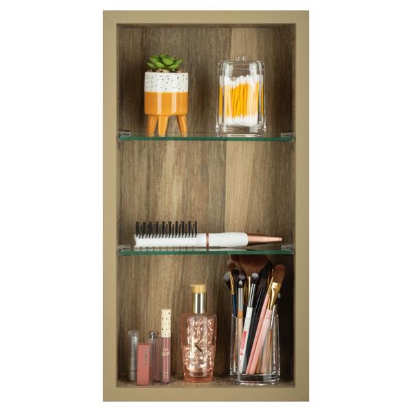 Nicho Em Porcelanato Para Banheiro - kit com 3 peças (Madeirado) - Incompany Imagem de Nicho Em Porcelanato Para Banheiro - kit com 3 peças (Madeirado)