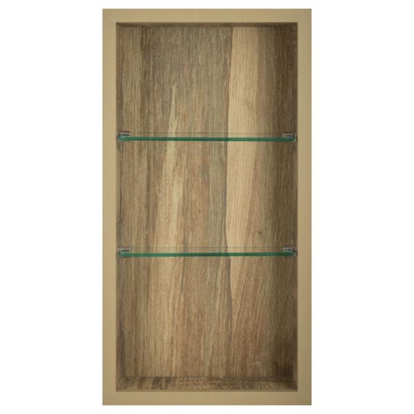 Nicho Em Porcelanato Para Banheiro - kit com 3 peças (Madeirado) - Incompany Imagem de Nicho Em Porcelanato Para Banheiro - kit com 3 peças (Madeirado)
