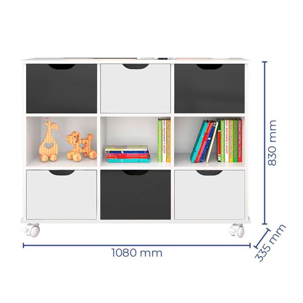 Imagem de Nicho Organizador c/ 6 Gavetas com Rodízio Roterdã Q01 - Amarena Móveis