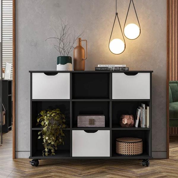 Nicho Organizador com Rodízios Toys 3 Gavetas Q01 Preto/Branco - Mpozenato Imagem de Nicho Organizador com Rodízios Toys 3 Gavetas Q01 Preto/Branco - Mpozenato