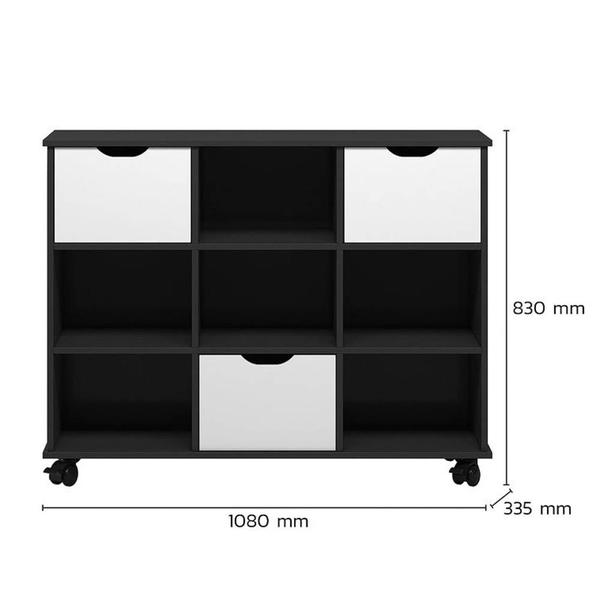 Nicho Organizador com Rodízios Toys 3 Gavetas Q01 Preto/Branco - Mpozenato Imagem de Nicho Organizador com Rodízios Toys 3 Gavetas Q01 Preto/Branco - Mpozenato