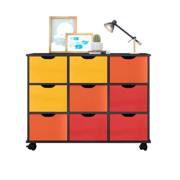 Imagem de Nicho Organizador com Rodízios Toys 9 Gavetas Q01 Pto/Color - Mpozenato