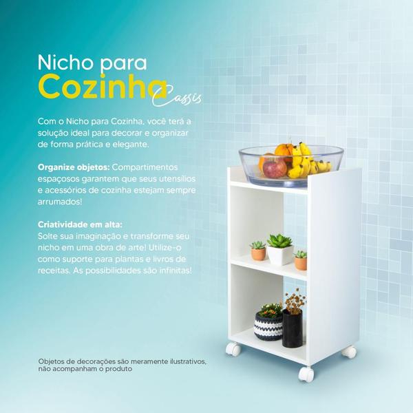 Imagem de Nicho Organizador Multiuso Móvel para Cozinha com Rodinha 40cm