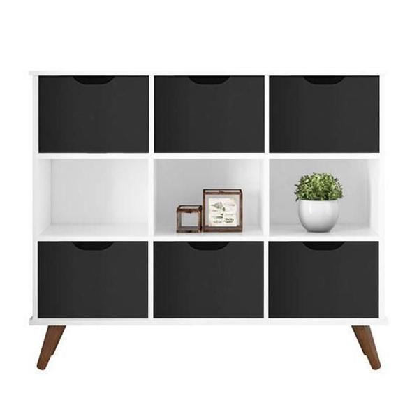 Imagem de Nicho Organizador Retro Branco com 6 Gavetas Pretas 108 x 92,5cm - FdECOR