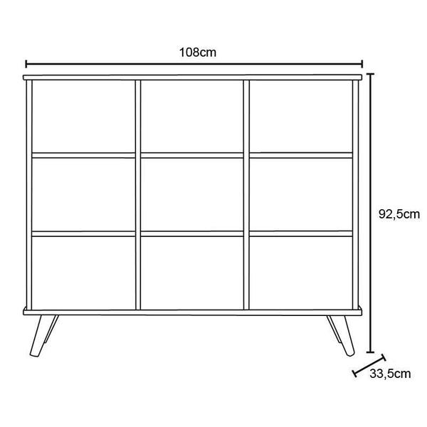 Imagem de Nicho Organizador Retro Preto com 9 Gavetas Pretas 108 x 92,5cm - FdECOR