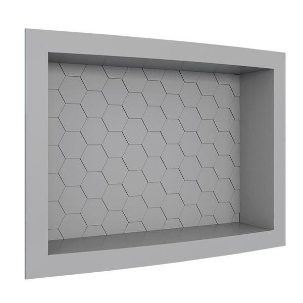 Imagem de Nicho Para Banheiro 40x27x9.5 Termoplástico Cozimax Cinza