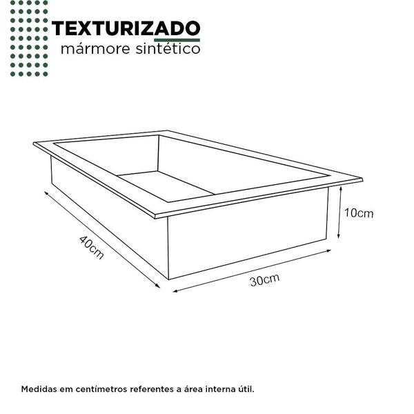 Imagem de Nicho Para Banheiro 40x30x10 Mármore Sintético Cozimax Bege Textura