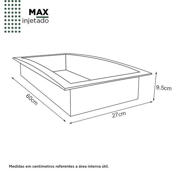 Imagem de Nicho Para Banheiro 60x27x9.5 Termoplástico Cozimax Branco