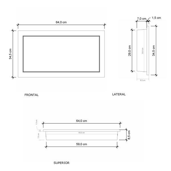 Imagem de Nicho para Banheiro em Mármore Sintético Lizi 35x64cm Branco