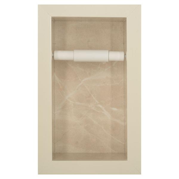 Nicho Para Banheiro Em Porcelanato E Porta Papel Higiênico Duplo - Kit com 2 peças (Bege 50) - Incompany Imagem de Nicho Para Banheiro Em Porcelanato E Porta Papel Higiênico Duplo - Kit com 2 peças (Bege 50)