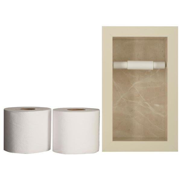Nicho Para Banheiro Em Porcelanato E Porta Papel Higiênico Duplo - Kit com 2 peças (Bege 50) - Incompany Imagem de Nicho Para Banheiro Em Porcelanato E Porta Papel Higiênico Duplo - Kit com 2 peças (Bege 50)