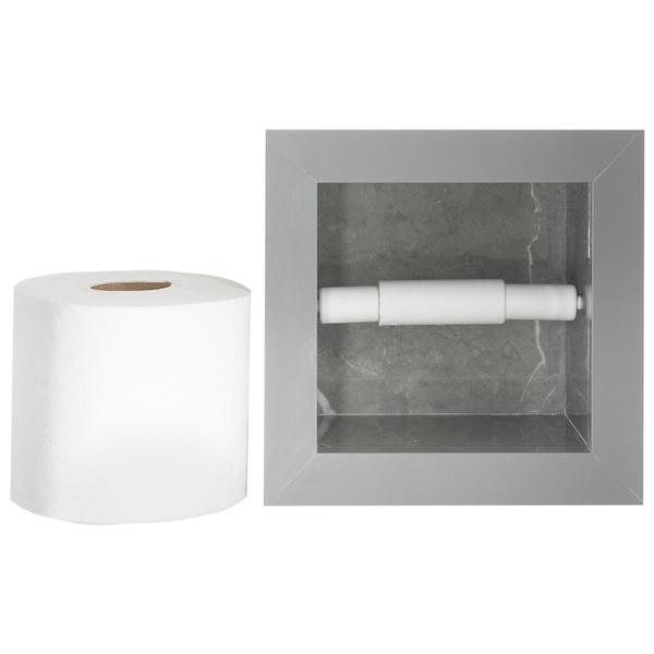 Nicho Para Banheiro Em Porcelanato Polido Porta Shampoo Sabonete e Porta Papel Higiênico (Cinza 40) - Incompany Imagem de Nicho Para Banheiro Em Porcelanato Polido Porta Shampoo Sabonete e Porta Papel Higiênico (Cinza 40)