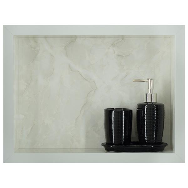 Nicho Para Banheiro Em Porcelanato Polido Porta Shampoo Sabonete e Porta Papel Higiênico (Gabana 40) - Incompany Imagem de Nicho Para Banheiro Em Porcelanato Polido Porta Shampoo Sabonete e Porta Papel Higiênico (Gabana 40)