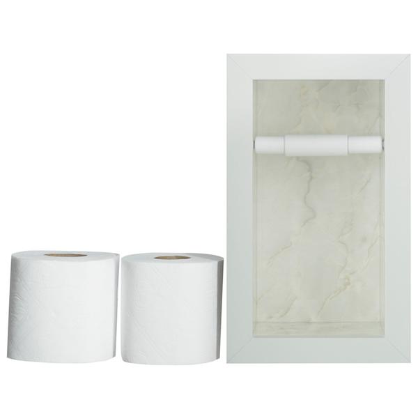 Nicho Para Banheiro Em Porcelanato Polido Porta Shampoo Sabonete e Porta Papel Higiênico (Gabana 40) - Incompany Imagem de Nicho Para Banheiro Em Porcelanato Polido Porta Shampoo Sabonete e Porta Papel Higiênico (Gabana 40)