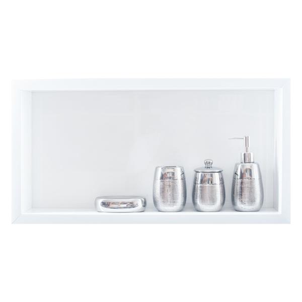 Nicho Para Banheiro Em Porcelanato Polido Porta Shampoo Sabonete Organizador - Branco 60 - Incompany Imagem de Nicho Para Banheiro Em Porcelanato Polido Porta Shampoo Sabonete Organizador - Branco 60