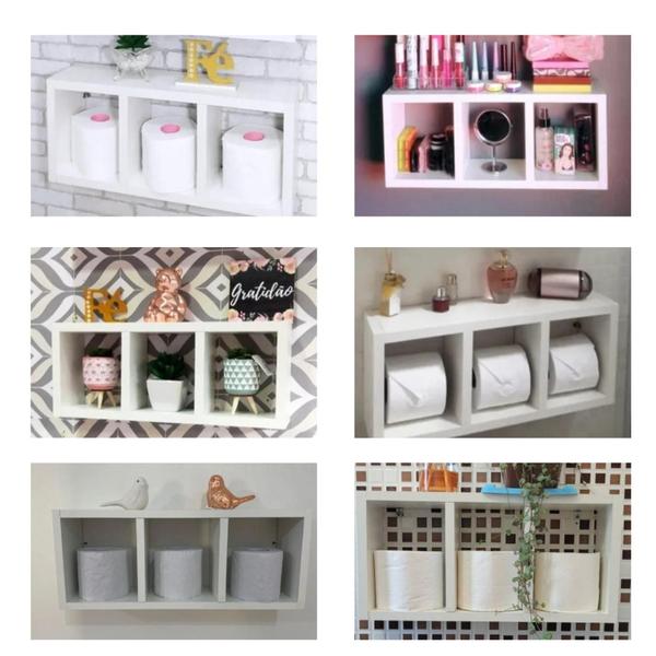 Nicho Para Banheiro Papel Higiênico Decoração 100% Mdf - APRATIKA Imagem de Nicho Para Banheiro Papel Higiênico Decoração 100% Mdf