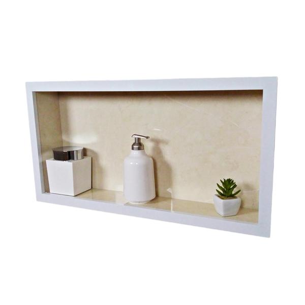 Imagem de Nicho Para Banheiro - Porcelanato Branco Polido 60x30x10 Cm