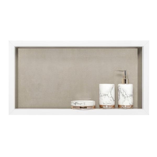 Nicho Porcelanato Para Banheiro 30x60x11 borda de alumínio - Belo Nicho Imagem de Nicho Porcelanato Para Banheiro 30x60x11 borda de alumínio