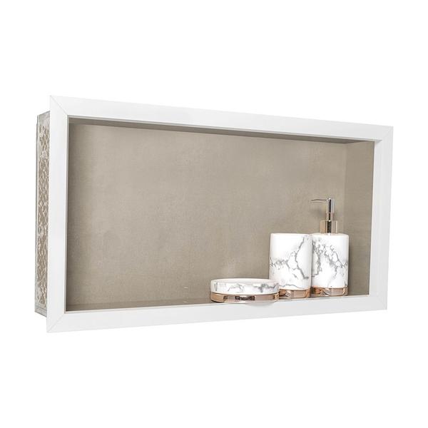 Nicho Porcelanato Para Banheiro 30x60x11 borda de alumínio - Belo Nicho Imagem de Nicho Porcelanato Para Banheiro 30x60x11 borda de alumínio