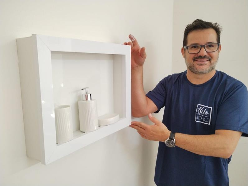 Nicho Porcelanato Sobrepor Baneheiro 55x37x9 - Belo Nicho Imagem de Nicho Porcelanato Sobrepor Baneheiro 55x37x9