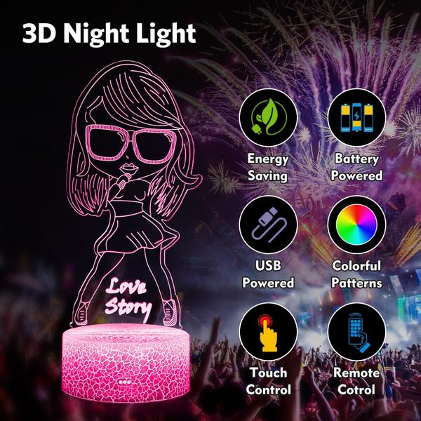 Imagem de Night Light COVER JOY 3D Tay Gifts TS Fans com controle remoto