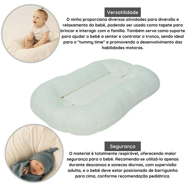 Imagem de Ninho Para Bebê Zero+ Cru com Capa Nude - Yogi Baby