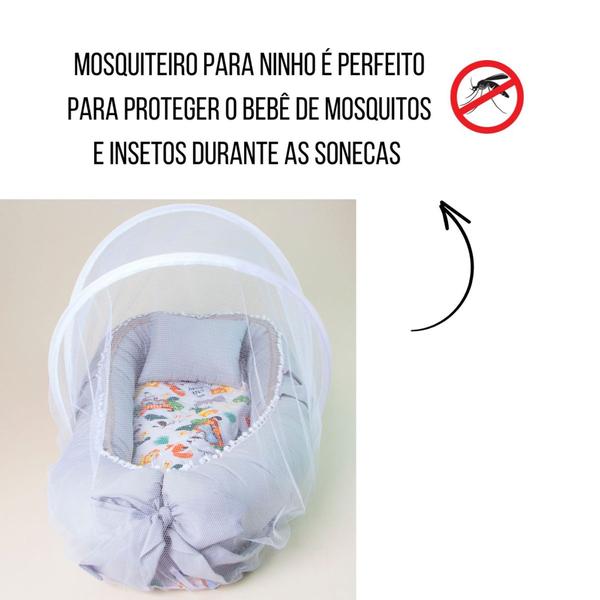 Imagem de Ninho Redutor c/ Tela Protetora Mosquiteiro Berço Bebê Menina Menino