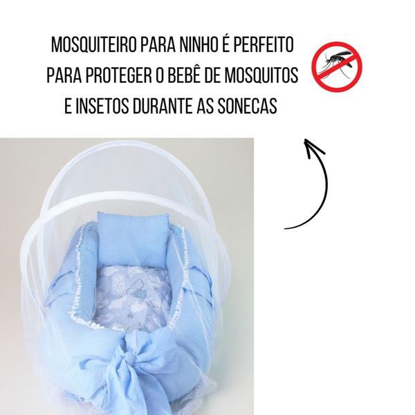 Imagem de Ninho Redutor de Berço com Mosquiteiro Tela Protetora Bebê Menina Menino