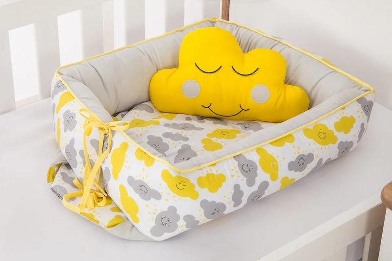 Ninho Redutor De Berço Para Bebê Nuvem Chuva De Amor Amarelo - Casa Pedro Imagem de Ninho Redutor De Berço Para Bebê Nuvem Chuva De Amor Amarelo