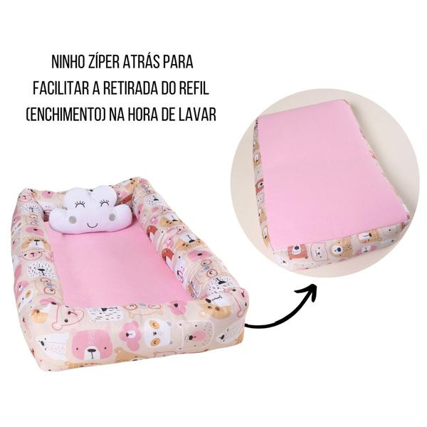 Imagem de Ninho Redutor de Berço Para Bebê Quadrado Sublimado Menina Menino