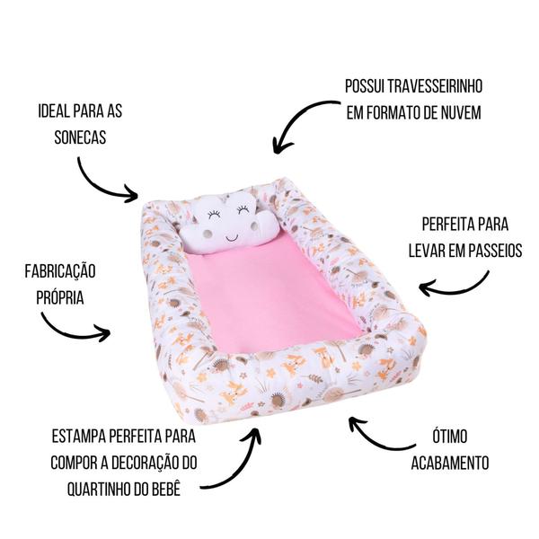Ninho Redutor de Berço Para Bebê Quadrado Sublimado Menina Menino - Maria's Baby Imagem de Ninho Redutor de Berço Para Bebê Quadrado Sublimado Menina Menino
