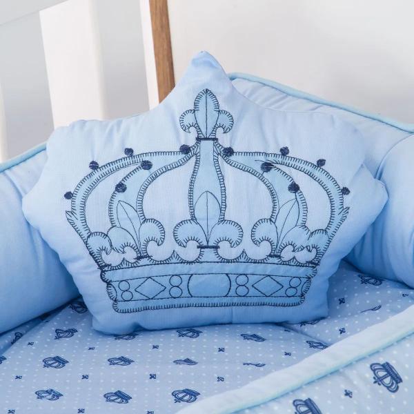 Ninho Redutor De Berço Pequeno Príncipe Coroa Com Almofada Azul - Casa Pedro Imagem de Ninho Redutor De Berço Pequeno Príncipe Coroa Com Almofada Azul
