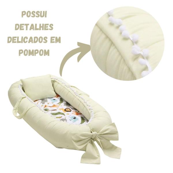 Imagem de Ninho Redutor de Berço Pompom Estampado Para Bebê Menina Menino