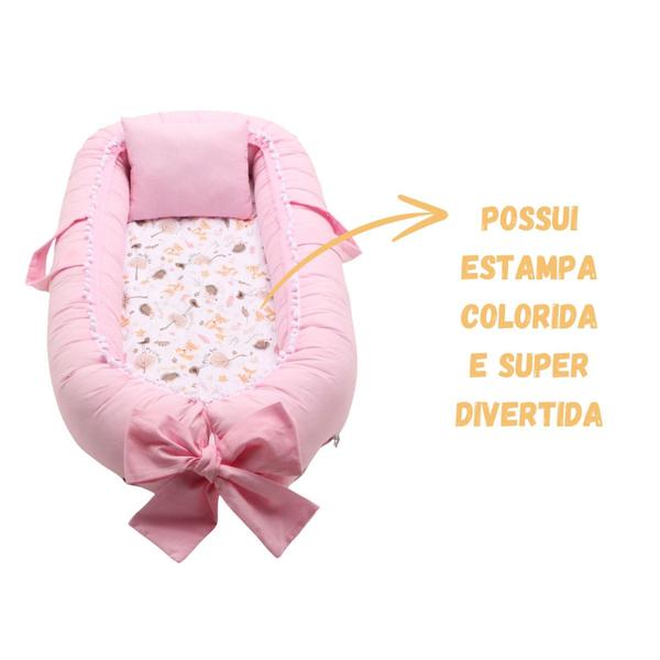 Imagem de Ninho Redutor de Berço Pompom Estampado Para Bebê Menina Menino